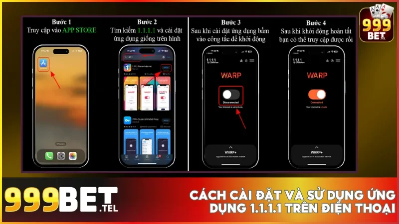 Hướng dẫn truy cập vào website 999bet khi bị chặn nhanh chóng và an toàn 3 Hướng dẫn chi tiết cách cài đặt và sử dụng 1.1.1.1 để truy cập 999bet mượt mà